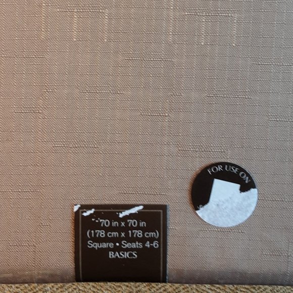 🌞 Benson Mills Basics Camel Tablecloth 70" Square | Tan / Beige New! - Picture 3 of 10